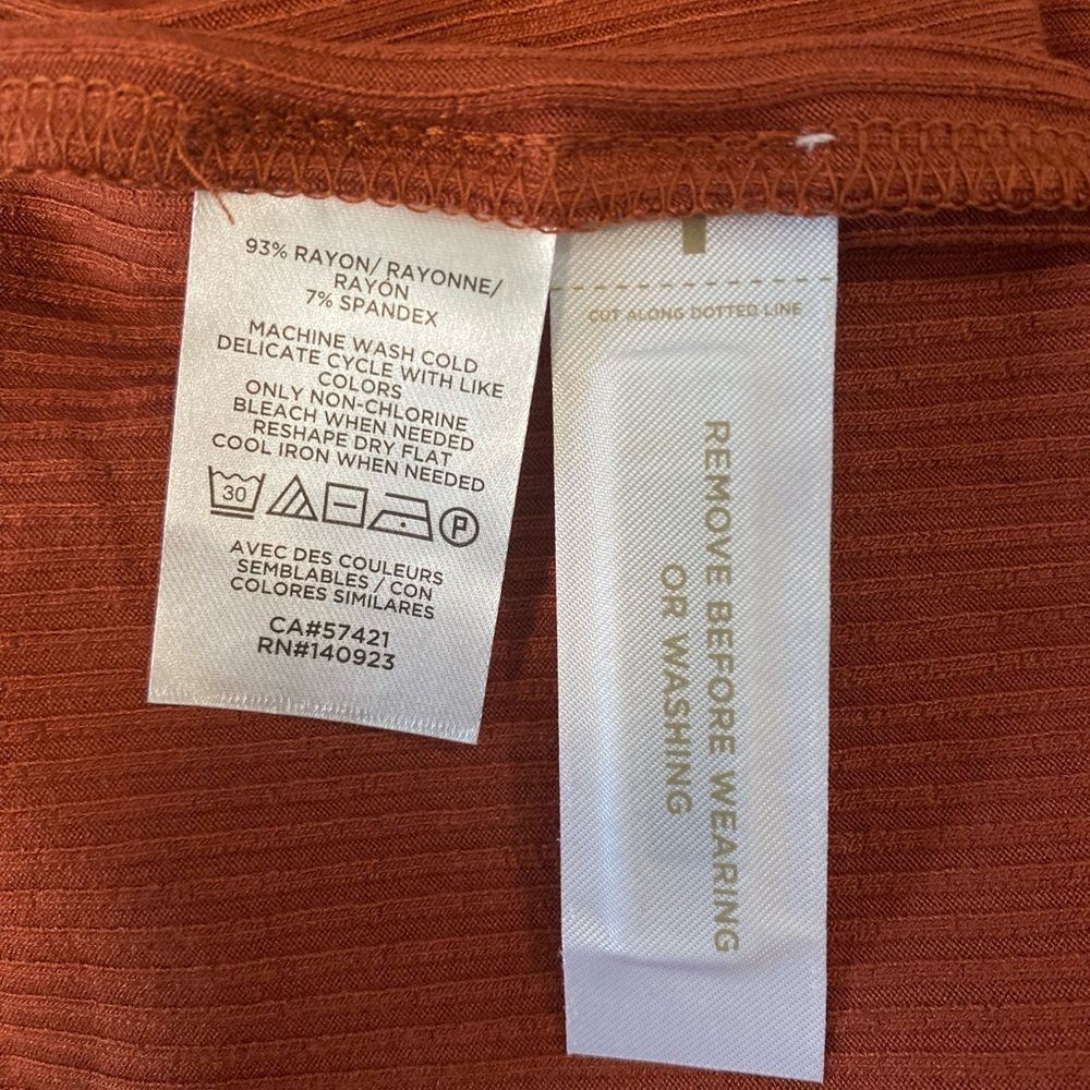 NWT LOFT Rust Orange Henley Twist Midi Dress L - Picture 8 of 10